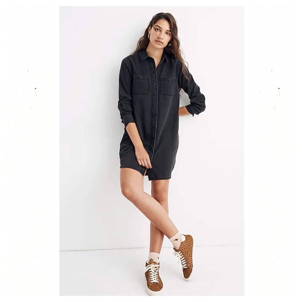 Madewell Black Shirt Mini Dress NWOT